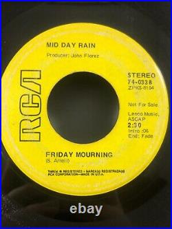 Mid Day Rain Welcome to the Rain/Friday Mourning PROMO 70s Psych Rock 45 RPM VG