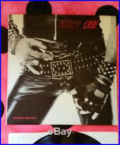 Motley Crue Too Fast For Love 2nd Pressing Leathur Records 1981 Vinyl LP RARE