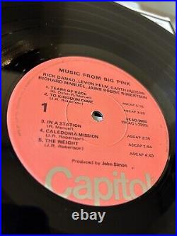 Music From Big Pink The Band Original 1968 Vinyl Capitol Records 1st Press EX/EX