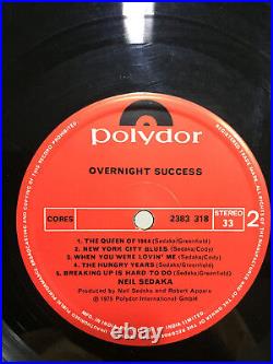 NEIL SEDAKA OVERNIGHT SUCCESS RARE LP RECORD vinyl INDIA VG+