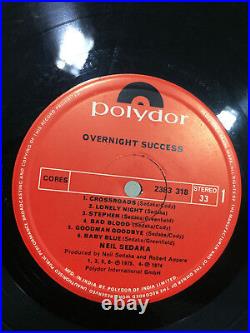 NEIL SEDAKA OVERNIGHT SUCCESS RARE LP RECORD vinyl INDIA VG+