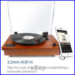 Nature Wood Bluetooth USB Turntable Vintage Record Player Vinyl-to MP3