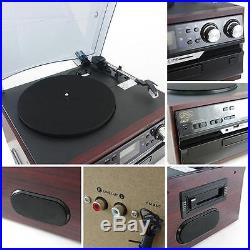 New Bluetooth Turntable Vintage Classic Style Record Player, Vinyl-To-MP3 Record