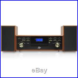 New Bluetooth Turntable Vintage Style & 2 Speaker Vinyl/MP3 Recording Wood Color