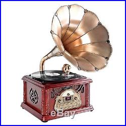 New PTCDCS32BT Classic Bluetooth Turntable Record Player, Vinyl-To-MP3 Recording