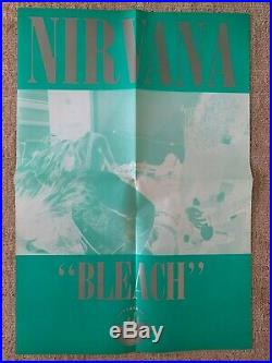 Nirvana BLEACH Australian 12 GREEN Vinyl TOUR Edition Cloth BAG + Poster Cobain