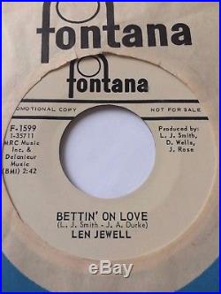 Northern Soul Promo 45/ Len Jewell Bettin On Love / Paint Me Very Clean Hear