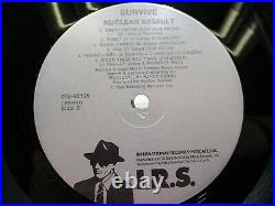Nuclear Assault Survive LP Record Ultrasonic Clean1988 Shrink/Hype Insert VG++