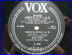 Orazio Frugoni Beethoven Sonatas LP Vox PL8650 EX/EX 1950s vinyl is near mint, s