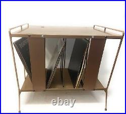 Original MCM Vinyl Record Stand With Top Shelf for Record Player
