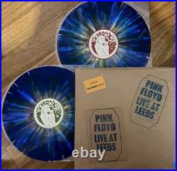 PINK FLOYD LIVE AT LEEDS 2lp Blue Multicolor Splash Vinyl Insert & Memorabilia