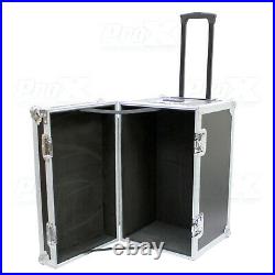 PROX ATA Utility DJ Small Trunk Road Case Rubber Lined with Pull Handle & Wheels