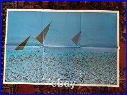 Pink Floyd Dark Side of the Moon Solid Blue Triangle Posters, postcard VG+