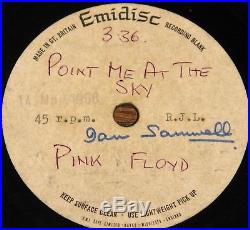 Pink Floyd Point Me At The Sky Rare Authentic Uk 1-sided Emidisc Acetate 7