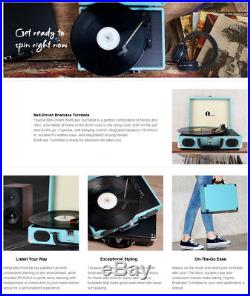 Portable Vintage Vinyl Record Player Stereo Turntable With Speaker MP3 Turquoise