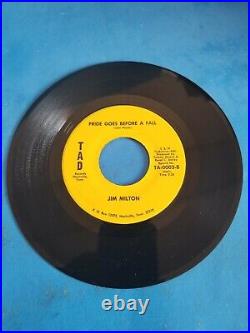 Pride Goes Before A Fall/that's The Chance-milton. Ultra Rare 45 Tad Label