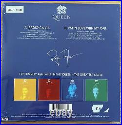 QUEEN ROGER TAYLOR Pop Up Store Carnaby St 7 Blue Vinyl Numbered With Store Bag
