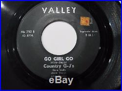 RARE ORIGINAL Monster Rockabilly COUNTRY G-J'S Before The War/ Go Girl Go 45 rpm