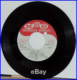 Roy Orbison. Rare Original U. S Acetate From The M. B. S Recording Studio. Mint 45