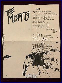 Rare 1979 Misfits Bullet Red Vinyl 2nd Press Lyric 7 Vg+/ex+ Punk Hardcore Kbd