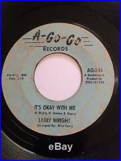 Rare Detroit Northern Soul 45 Larry Wright Sweet, Sweet Kisses A-Go-Go