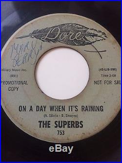 Rare Detroit Northern Soul Promo 45/ Superbs On A Day When It's Raining Hear