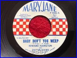 Rare Northern Soul Detroit R+b 7 Record Baby Dont You Weep Edward Hamilton