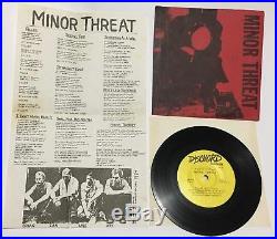 Rare VG+ 1st Press Minor Threat Filler 7 EP LP'81 Hardcore Punk Psych KBD SSD