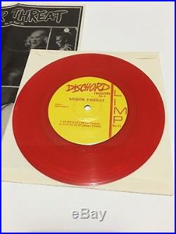 Rare first press MINOR THREAT in my eyes 7 EP RED vinyl DC PUNK Dischord #5 SSD