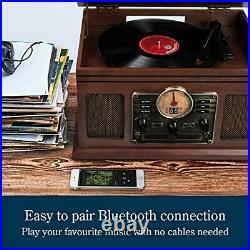 Record Player Vinyl Turntable with Speakers USB MP3 Playback/ Bluetooth/ FM