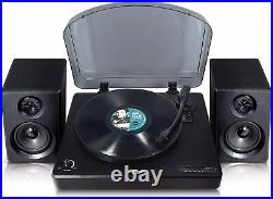 Retro Musique Bluetooth Table Top Turntable Vinyl Record Player + 2x20W Speakers