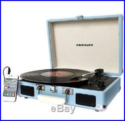 Retro Vinyl Turntable Portable Stereo Record Player Vintage Style Music Speakers