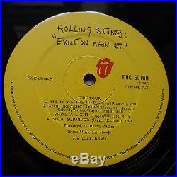 Rolling Stones Exile on Main St Vinyl LP Rare UK 1st Press 1/1/1/1 + Postcards