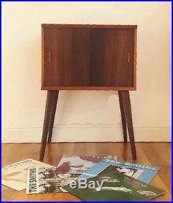 Rustic retro vintage teak sideboard vinyl LP record cabinet/storage unit 1960's