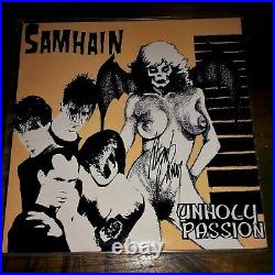 SAMHAIN UNHOLY PASSION Original SIGNED 1st press Misfits Danzig EP Plan 9 INSERT