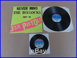 SEX PISTOLS Never Mind The Bollocks LP & 7 RARE UK ORIGINAL A3 / B1 PRESSING