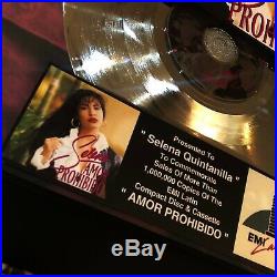 Selena Quintanilla Amor Prohibido Million Record Sales Music Award Disc LP Vinyl