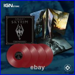 Skyrim Ultimate Edition Vinyl Soundtrack 4xLP Box Set IGN Exclusive Burgundy Red