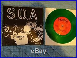 Soa No Policy EP first press green vinyl Dischord Minor Threat Punk HC Nofx