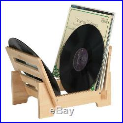 Sturdy Vinyl Record Display Stand Desktop LP Storage Rack Bamboo 50 Album Holder
