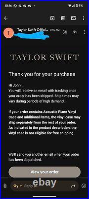 TAYLOR SWIFT Acoustic Piano Vinyl Collector's Case CONFIRMED ORDER PRESALE