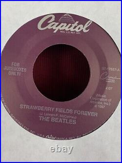 THE BEATLES FOR JUKE ONLY RED VINYL 45rpm CAPITAL RECORDS PENNY LANE STRAWBERRY