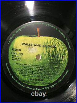 THE BEATLES JOHN LENNON WALLS & BRIDGES MEGA RARE LP RECORD vinyl INDIA VG+