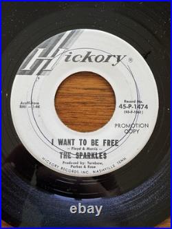 THE SPARKLES Hipsville 29 B. C. I Want To Be Free HICKORY GARAGE PROMO 45 RARE NM