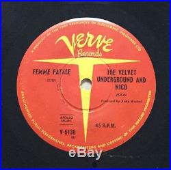 THE VELVET UNDERGROUND 1966 OZ 7 Single FEMME FATALE MINT- COND