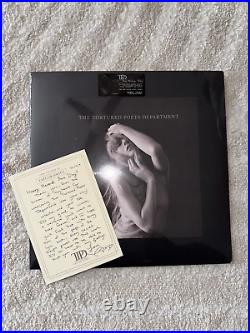 Taylor Swift The Tortured Poets Department The Black Dog Vinyl RSD Note Letter