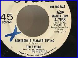 Ted Taylor Somebodys Always Trying Northern Soul 45RPM 7 Promo Okeh Record