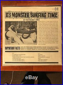 The Deadly Ones It's Monster Surfing Time Lp Vinyl Veejay Records Original