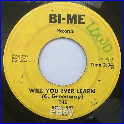 The Soul Set-will You Ever Learn-rare Northern Soul Monster 45 Bi-me Nc Listen