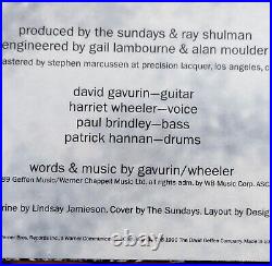The Sundays. Reading, Writing And Arithmetic 1990 1st Press LP Vinyl DGC Rough